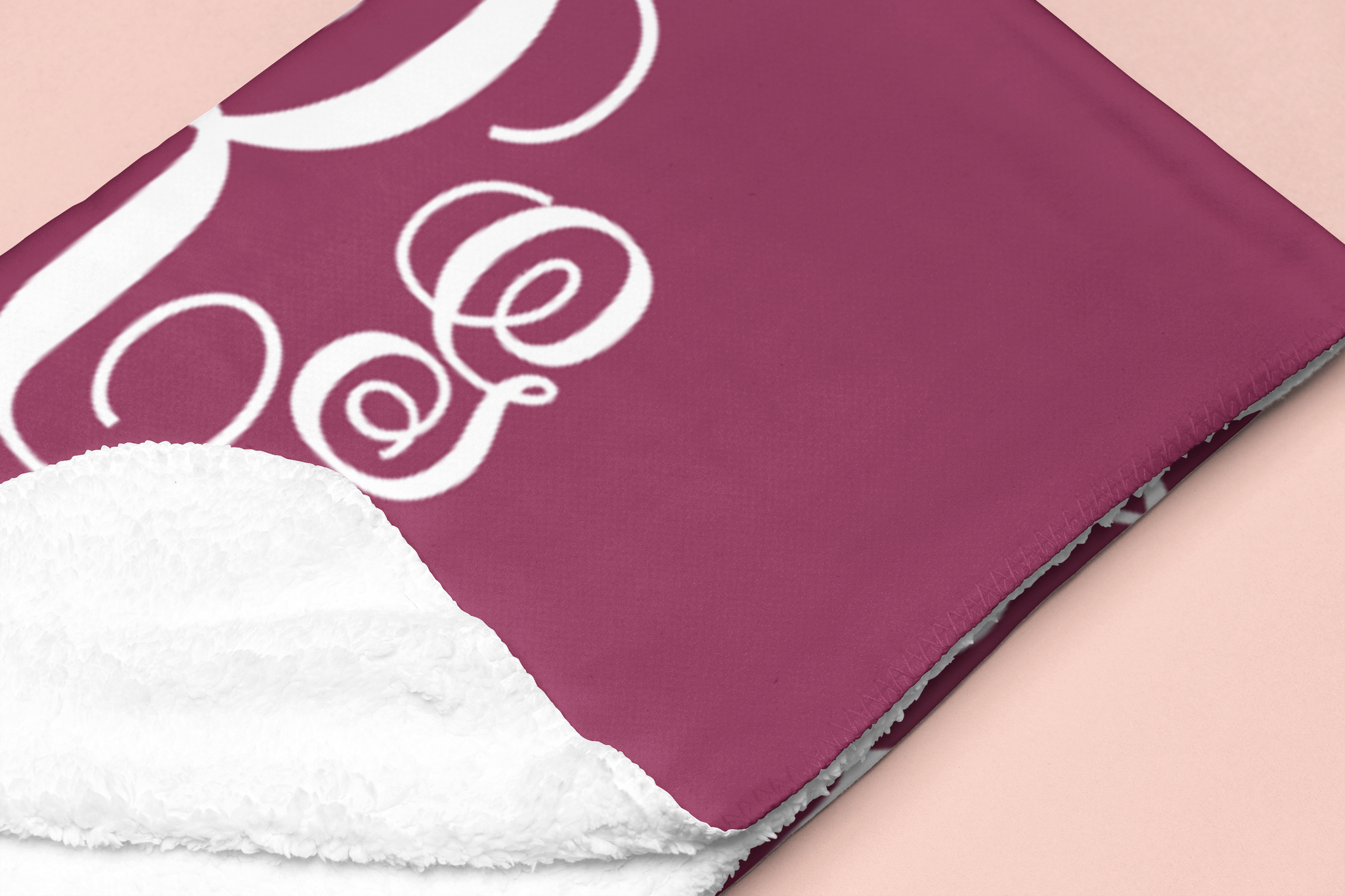 Sherpa-Lined Personalized Blanket Monogram – sugar maple