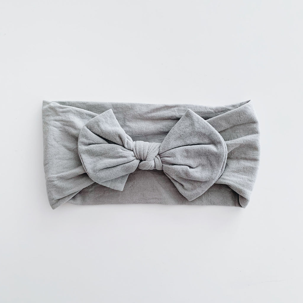 Baby Classic Bow Headband - Grey