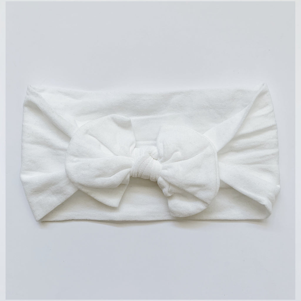 Baby Classic Bow Headband - White